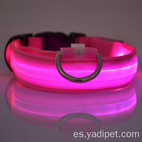 Collar led para perro con luz intermitente de nailon